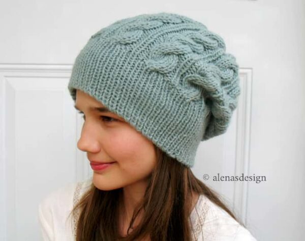 Travis Cabled Hat Knitting Pattern 244 - Alena's Design
