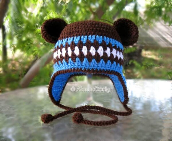 Brown Bear Hat Crochet Pattern 053 - Alena's Design